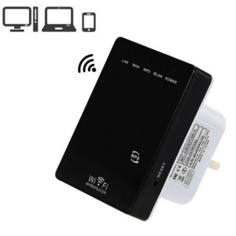 PIXLINK 300MBPS WIFI ROUTER REPEATER 2DBI ANTENNA SIGNAL BOOSTER DUAL LAN PORT (BLACK)