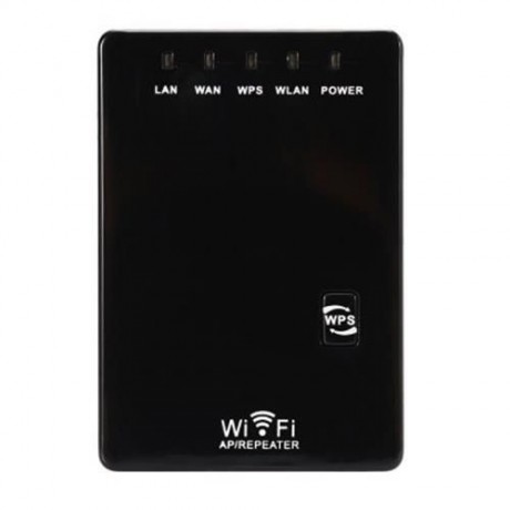 PIXLINK 300MBPS WIFI ROUTER REPEATER 2DBI ANTENNA SIGNAL BOOSTER DUAL LAN PORT (BLACK)
