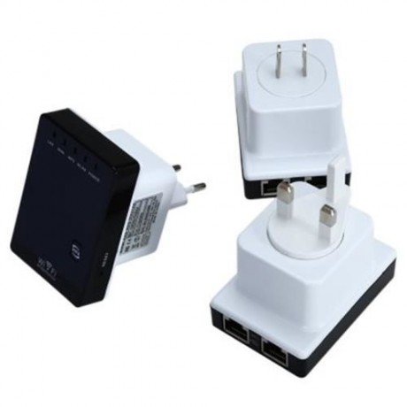 PIXLINK 300MBPS WIFI ROUTER REPEATER 2DBI ANTENNA SIGNAL BOOSTER DUAL LAN PORT (BLACK)