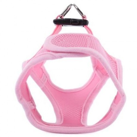 TAILUP PET DOG SOFT MESH WALKING COLLAR STRAP VEST APPAREL (PINK)
