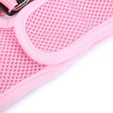 TAILUP PET DOG SOFT MESH WALKING COLLAR STRAP VEST APPAREL (PINK)