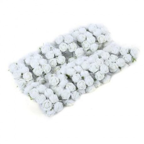 PE ROSE FOAM ARTIFICIAL SILK FLOWERS BOUQUET WEDDING DECORATION WREATHS (CRYSTAL CREAM)