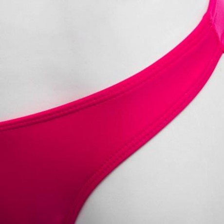 FASHION WOMEN BIKINI GEOMETRY PRINT HIGH NECK PUSH UP SWIMSUIT SWIMWEAR SET (RED)