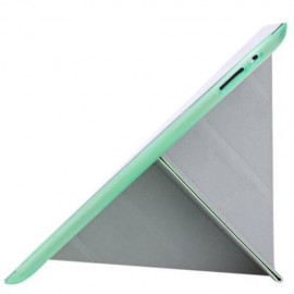 ULTRA SLIM REMOVABLE PU LEATHER PC BACK COVER SMART SLEEP MULTI-FOLDING STAND FOR IPAD 2 /