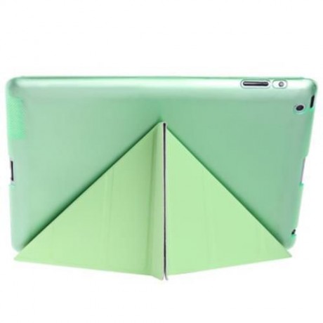 ULTRA SLIM REMOVABLE PU LEATHER PC BACK COVER SMART SLEEP MULTI-FOLDING STAND FOR IPAD 2 /