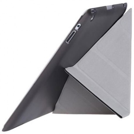 ULTRA SLIM REMOVABLE PU LEATHER PC BACK COVER SMART SLEEP MULTI-FOLDING STAND FOR IPAD 2 /