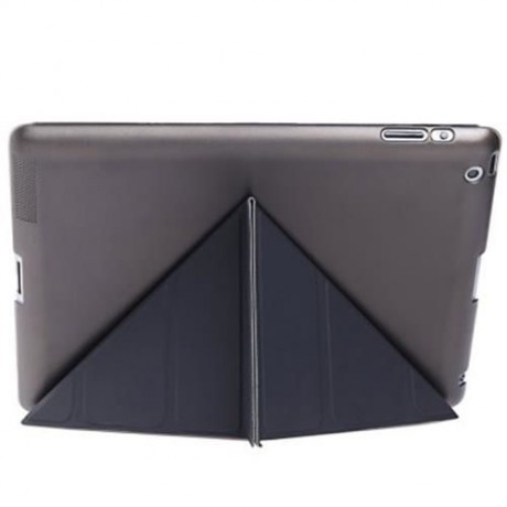 ULTRA SLIM REMOVABLE PU LEATHER PC BACK COVER SMART SLEEP MULTI-FOLDING STAND FOR IPAD 2 /