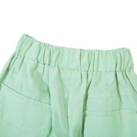 2PCS BOYS THREE-QUARTER SLEEVE LAPEL WESTERN-STYLE CLOTHES SUIT WITH BUTTON (LIGHT GREEN)