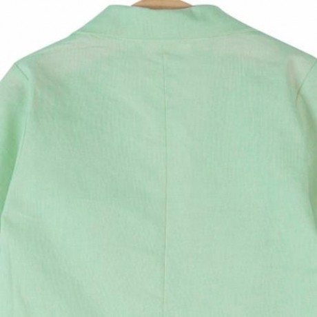 2PCS BOYS THREE-QUARTER SLEEVE LAPEL WESTERN-STYLE CLOTHES SUIT WITH BUTTON (LIGHT GREEN)