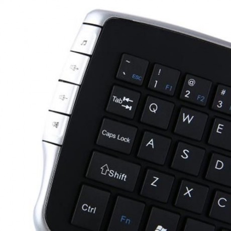 FN - 717 3 IN 1 2.4G WIRELESS KEYBOARD MOUSE SMART TV REMOTE CONTROL (BLACK)