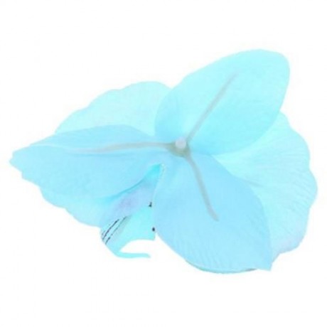 50PCS ARTIFICIAL BUTTERFLY ORCHID SILK FLOWERS CLOTHES HEADS PARTY DECORATION (LAKE BLUE)