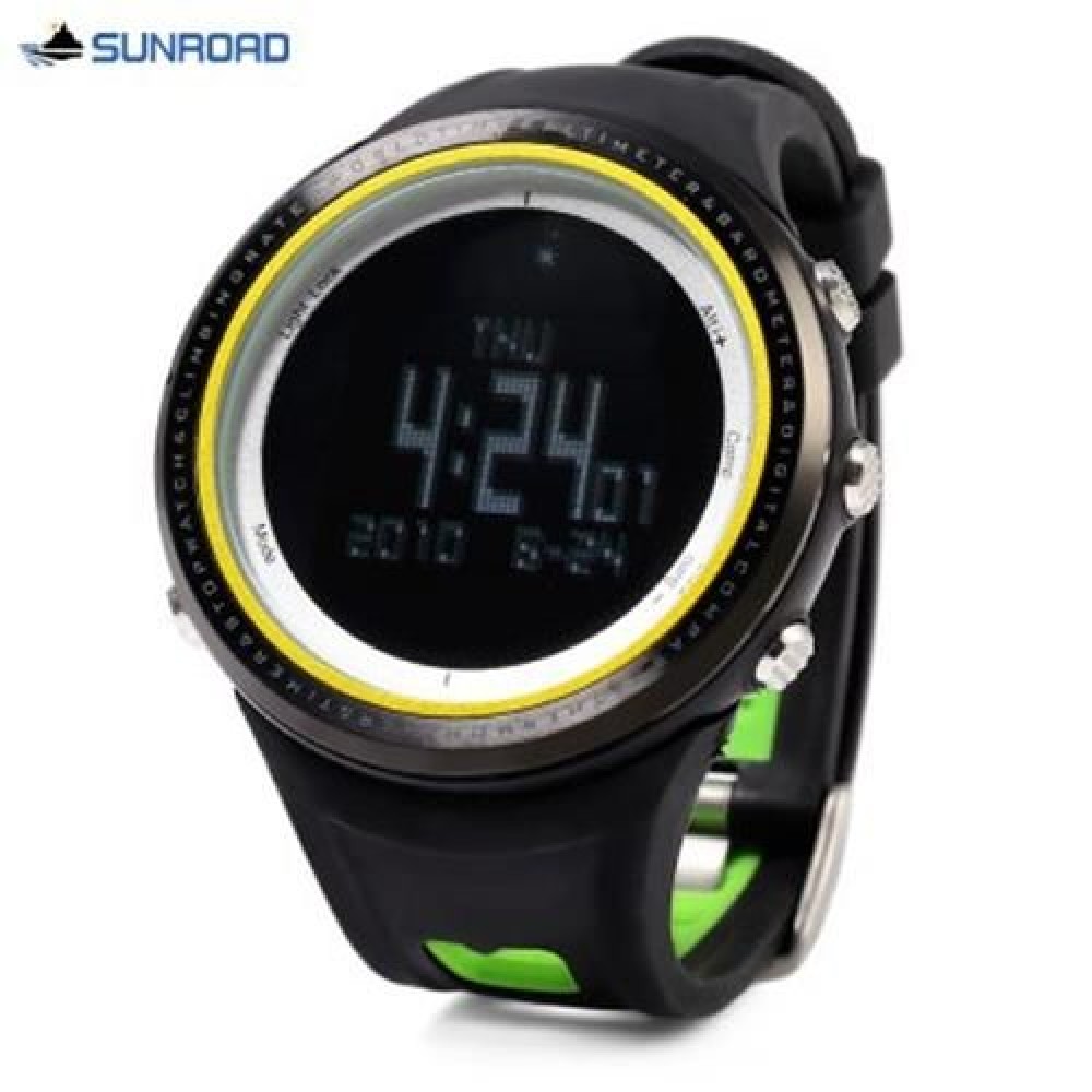 SUNROAD FR800NB MULTIFUNCTIONAL DIGITAL SPORTS WATCH ALTIMETER STOPWATCH BAROMETER PEDOMET
