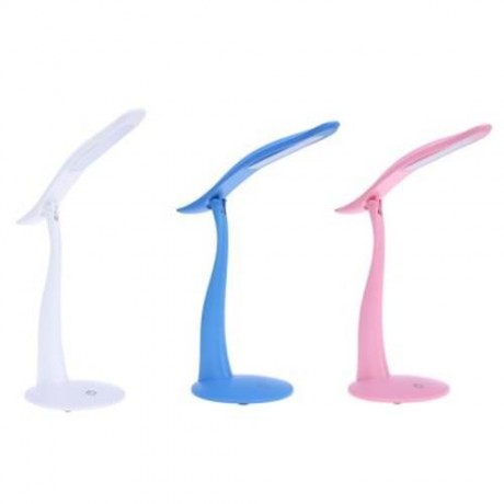 FOLDABLE 24 LEDS DIMMABLE DESK LAMP USB TOUCH SENSOR LED READING TABLE LIGHT (ICE BLUE)