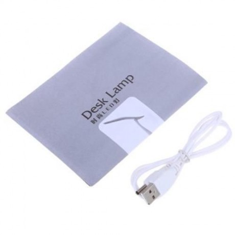 FOLDABLE 24 LEDS DIMMABLE DESK LAMP USB TOUCH SENSOR LED READING TABLE LIGHT (ICE BLUE)