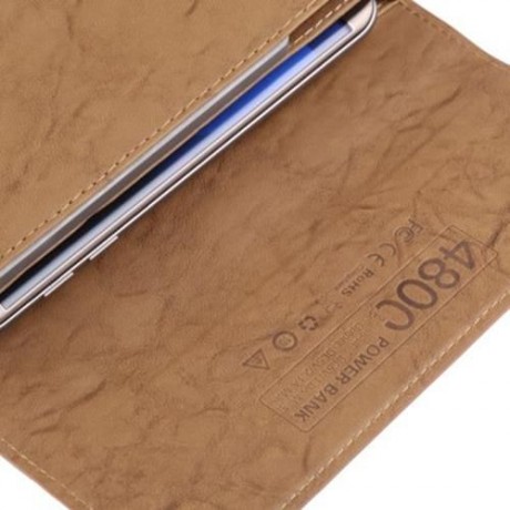 HOCO P4 4800MAH EXTERNAL BATTERY CHARGER WALLET POWER BANK (BROWN)