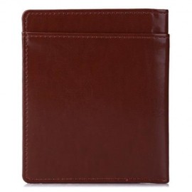 FLAMA SOLID COLOR COINING LETTER OPEN VERTICAL THIN WALLET FOR UNISEX (DEEP BROWN)