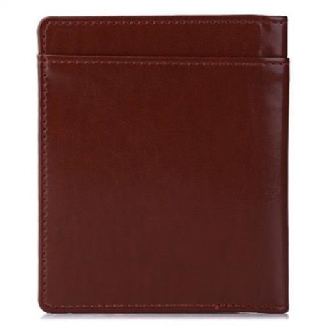 FLAMA SOLID COLOR COINING LETTER OPEN VERTICAL THIN WALLET FOR UNISEX (DEEP BROWN)