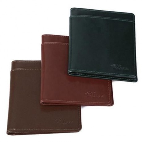 FLAMA SOLID COLOR COINING LETTER OPEN VERTICAL THIN WALLET FOR UNISEX (DEEP BROWN)