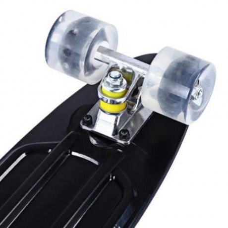 22 INCHES MINI CRUISER BANANA STYLE LONGBOARD PASTEL COLOR BOARD WITH LED FLASHING WHEELS 