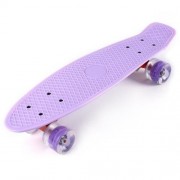 22 INCHES MINI CRUISER BANANA STYLE LONGBOARD PASTEL COLOR BOARD WITH LED FLASHING WHEELS 
