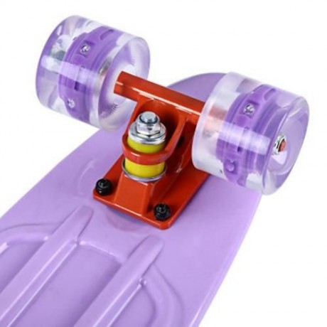 22 INCHES MINI CRUISER BANANA STYLE LONGBOARD PASTEL COLOR BOARD WITH LED FLASHING WHEELS 