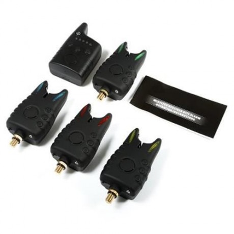 JY - 57 1 TO 4 WIRELESS FISHING ALARM SET BITE ALERTERS RECEIVER ANGLING TACKLE (BLACK)