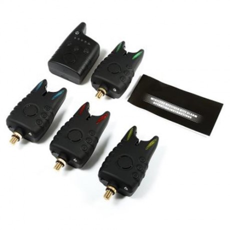 JY - 57 1 TO 4 WIRELESS FISHING ALARM SET BITE ALERTERS RECEIVER ANGLING TACKLE (BLACK)