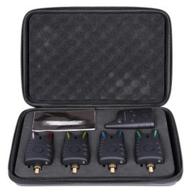 JY - 57 1 TO 4 WIRELESS FISHING ALARM SET BITE ALERTERS RECEIVER ANGLING TACKLE (BLACK)