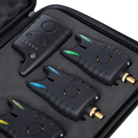 JY - 57 1 TO 4 WIRELESS FISHING ALARM SET BITE ALERTERS RECEIVER ANGLING TACKLE (BLACK)