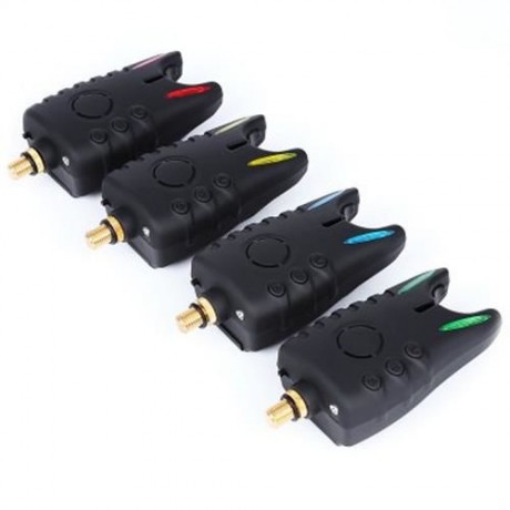 JY - 57 1 TO 4 WIRELESS FISHING ALARM SET BITE ALERTERS RECEIVER ANGLING TACKLE (BLACK)