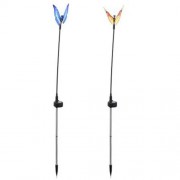 2PCS SOLAR POWERED RGB LED FIBER OPTIC BUTTERFLY LIGHT OUTDOOR COLOR-CHANGING LAWN LAMP (C