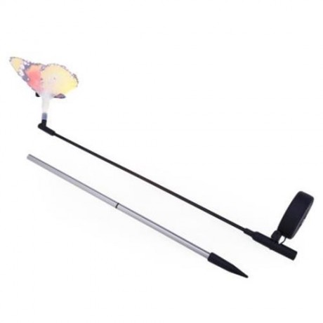 2PCS SOLAR POWERED RGB LED FIBER OPTIC BUTTERFLY LIGHT OUTDOOR COLOR-CHANGING LAWN LAMP (C