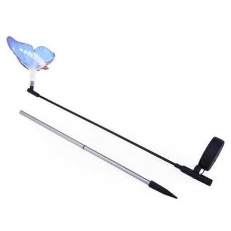 2PCS SOLAR POWERED RGB LED FIBER OPTIC BUTTERFLY LIGHT OUTDOOR COLOR-CHANGING LAWN LAMP (C