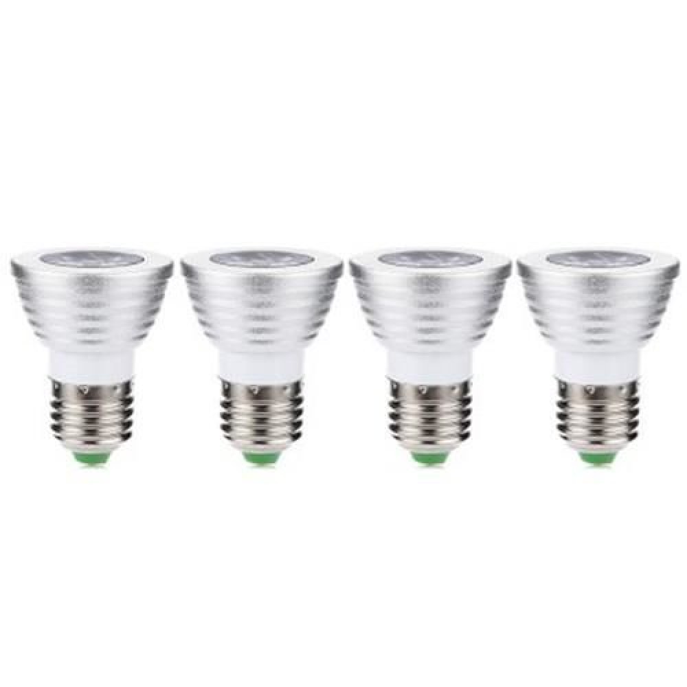 4PCS 3W RGB LED SPOTLIGHT COLORFUL LAMP WITH 24 KEY IR REMOTE CONTROL (RGB COLOR)