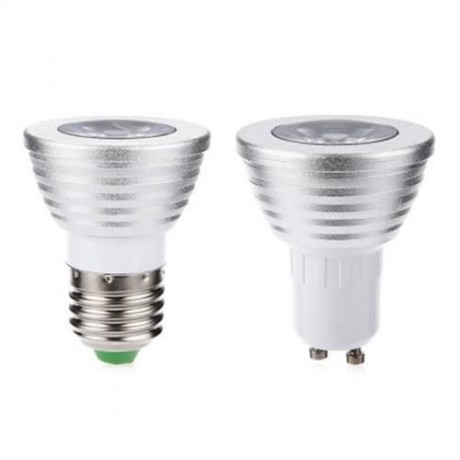 4PCS 3W RGB LED SPOTLIGHT COLORFUL LAMP WITH 24 KEY IR REMOTE CONTROL (RGB COLOR)