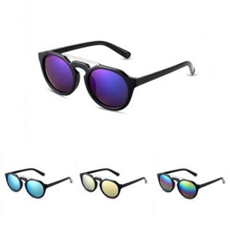 FASHIONABLE LADIES COLOR COATED ROUND FRAME SUNGLASSES (#1)