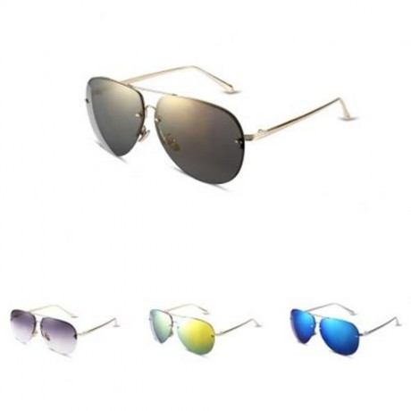 STYLISH MALE OVAL FRAME COLOR COATED SUNGLASSES (#4)