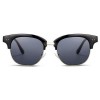 STYLISH OVAL SHAPE COLOR COATED HALF FRAME UV PROTECTION WOMEN SUNGLASSES (#2)