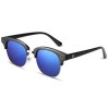 STYLISH OVAL SHAPE COLOR COATED HALF FRAME UV PROTECTION WOMEN SUNGLASSES (#4)