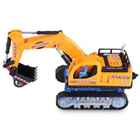 FLASHING WHEEL MUSICAL EXCAVATOR BUILDER MACHINE CAR TOY FOR CHILDREN (EARTHY)