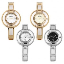 WEIQIN W4823 WOMEN QUARTZ WATCH ARTIFICIAL DIAMOND TRANSPARENT CIRCLE DIAL WRISTWATCH (SIL