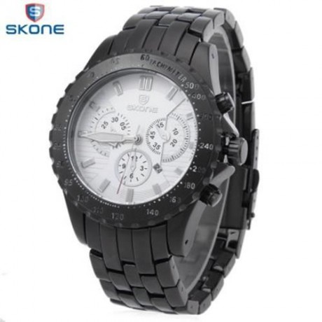 SKONE 7389BG MALE QUARTZ WATCH THREE SUB-DIALS DATE LUMINOUS DISPLAY WRISTWATCH (#2)
