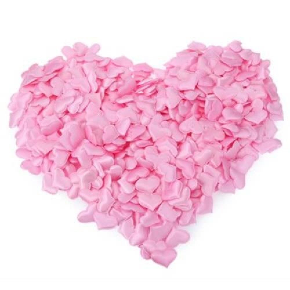 1000PCS PADDED FABRIC HEART APPLIQUE FOR WEDDING PARTY DECORATION SCRAPBOOK HAIR CRAFT (PI