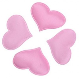 1000PCS PADDED FABRIC HEART APPLIQUE FOR WEDDING PARTY DECORATION SCRAPBOOK HAIR CRAFT (PI