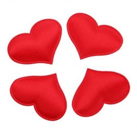 1000PCS PADDED FABRIC HEART APPLIQUE FOR WEDDING PARTY DECORATION SCRAPBOOK HAIR CRAFT (RE