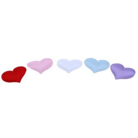 1000PCS PADDED FABRIC HEART APPLIQUE FOR WEDDING PARTY DECORATION SCRAPBOOK HAIR CRAFT (WH