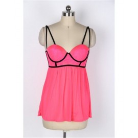 PLUS SIZE LINGERIE / BABYDOLL (PINK, SIZE 7XL)