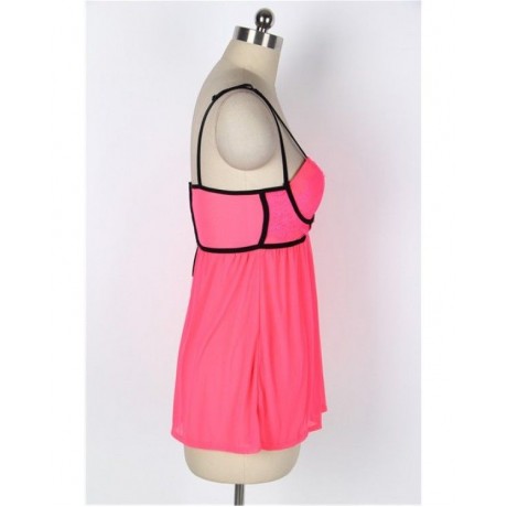 PLUS SIZE LINGERIE / BABYDOLL (PINK, SIZE 7XL)