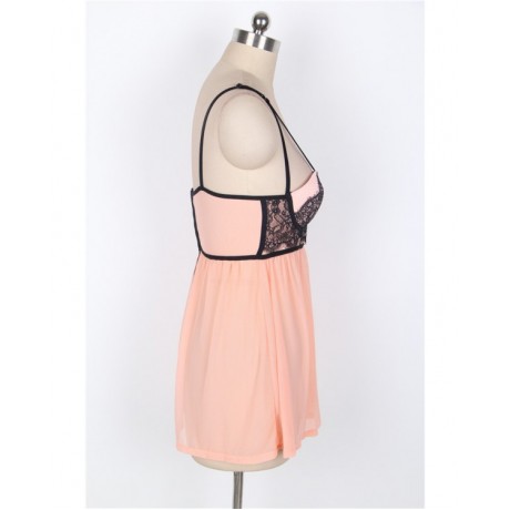 PLUS SIZE LINGERIE / BABYDOLL (BEIGE, SIZE XL)