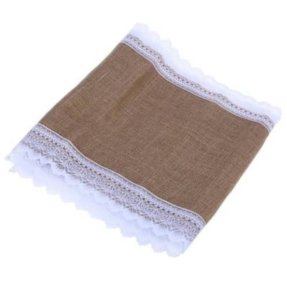 BURLAP LACE HESSIAN TABLE CLOTH NATURAL JUTE WEDDING FESTIVAL DECORATION CRAFTS (EARTHY) BURLAP LACE HESSIAN TABLE CLOTH NATURAL JUTE WEDDING FESTIVAL DECORATION CRAFTS (EARTHY)